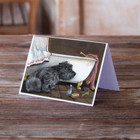 Cairn Terrier Bath Time Greeting Cards and Envelopes Pack of 8