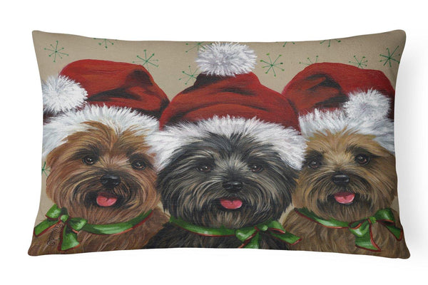 Buy this Cairn Terrier Christmas Ceaser and Co Canvas Fabric Decorative Pillow PPP3251PW1216