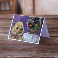 Cairn Terrier Gone Fishing Greeting Cards and Envelopes Pack of 8