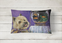 Cairn Terrier Gone Fishing Canvas Fabric Decorative Pillow PPP3252PW1216 - Precious Pet Paintings