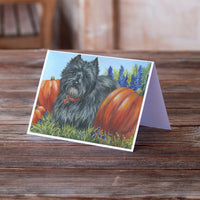 Cairn Terrier Mom's Pumpkins Greeting Cards and Envelopes Pack of 8