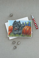 Cairn Terrier Mom's Pumpkins Greeting Cards and Envelopes Pack of 8