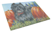 Buy this Cairn Terrier Mom's Pumpkins Glass Cutting Board Large PPP3253LCB