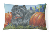 Buy this Cairn Terrier Mom's Pumpkins Canvas Fabric Decorative Pillow PPP3253PW1216