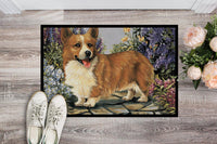 Corgi Garden Georgi Indoor or Outdoor Mat 24x36 PPP3258JMAT - Precious Pet Paintings
