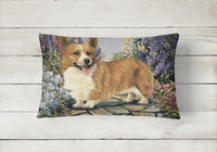 Corgi Garden Georgi Canvas Fabric Decorative Pillow PPP3258PW1216 - Precious Pet Paintings