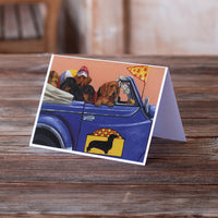 Dachshund Dachsmobile Greeting Cards and Envelopes Pack of 8