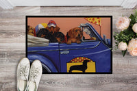Dachshund Dachsmobile Indoor or Outdoor Mat 24x36 PPP3259JMAT - Precious Pet Paintings