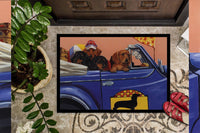 Dachshund Dachsmobile Indoor or Outdoor Mat 24x36 PPP3259JMAT - Precious Pet Paintings
