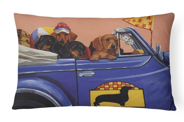 Buy this Dachshund Dachsmobile Canvas Fabric Decorative Pillow PPP3259PW1216
