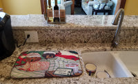 Dachshund Christmas Waiting for Santa Dish Drying Mat PPP3260DDM - Precious Pet Paintings