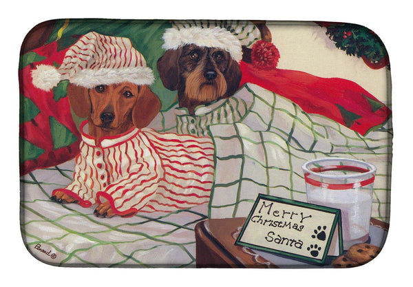 Buy this Dachshund Christmas Waiting for Santa Dish Drying Mat PPP3260DDM