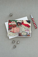 Dachshund Christmas Waiting for Santa Greeting Cards and Envelopes Pack of 8