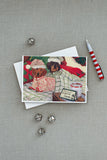 Dachshund Christmas Waiting for Santa Greeting Cards and Envelopes Pack of 8