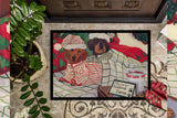 Dachshund Christmas Waiting for Santa Indoor or Outdoor Mat 24x36 PPP3260JMAT - Precious Pet Paintings