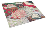 Buy this Dachshund Christmas Waiting for Santa Glass Cutting Board Large PPP3260LCB