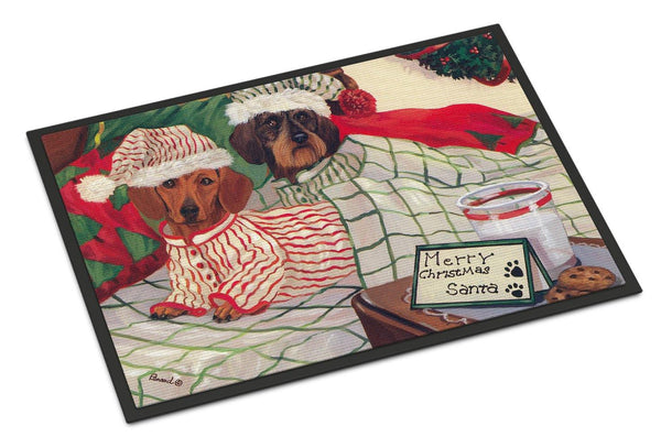 Buy this Dachshund Christmas Waiting for Santa Indoor or Outdoor Mat 18x27 PPP3260MAT