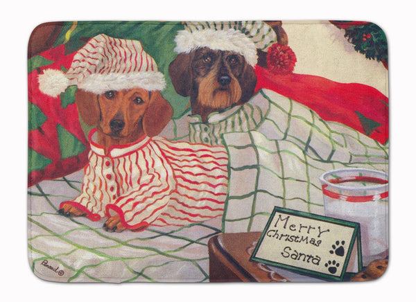 Buy this Dachshund Christmas Waiting for Santa Machine Washable Memory Foam Mat PPP3260RUG