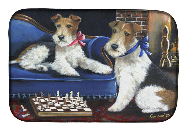 Buy this Fox Terrier Checkmates Dish Drying Mat PPP3261DDM