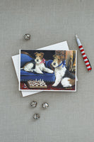 Fox Terrier Checkmates Greeting Cards and Envelopes Pack of 8