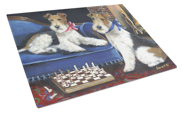 Buy this Fox Terrier Checkmates Glass Cutting Board Large PPP3261LCB