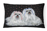 Buy this Maltese Sweethearts Canvas Fabric Decorative Pillow PPP3263PW1216
