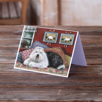 Old English Sheepdog Sweet Dreams Greeting Cards and Envelopes Pack of 8