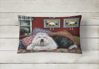 Old English Sheepdog Sweet Dreams Canvas Fabric Decorative Pillow PPP3266PW1216 - Precious Pet Paintings