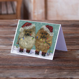 Pomeranian Christmas Lighten Up Greeting Cards and Envelopes Pack of 8