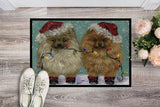Pomeranian Christmas Lighten Up Indoor or Outdoor Mat 18x27 PPP3267MAT - Precious Pet Paintings