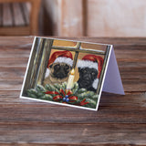 Pug Christmas Anticipation Greeting Cards and Envelopes Pack of 8