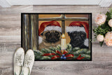 Pug Christmas Anticipation Indoor or Outdoor Mat 24x36 PPP3268JMAT - Precious Pet Paintings