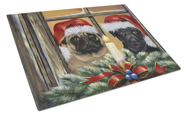 Buy this Pug Christmas Anticipation Glass Cutting Board Large PPP3268LCB