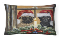 Buy this Pug Christmas Anticipation Canvas Fabric Decorative Pillow PPP3268PW1216
