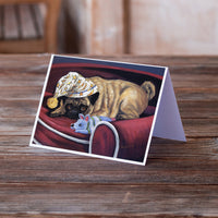 Pug Goodnight Sweetheart Greeting Cards and Envelopes Pack of 8