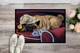 Pug Goodnight Sweetheart Indoor or Outdoor Mat 18x27 PPP3269MAT - Precious Pet Paintings