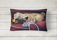 Pug Goodnight Sweetheart Canvas Fabric Decorative Pillow PPP3269PW1216 - Precious Pet Paintings