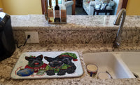 Scottish Terrier Christmas Elves Dish Drying Mat PPP3270DDM - Precious Pet Paintings