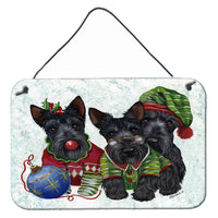 Buy this Scottish Terrier Christmas Elves Wall or Door Hanging Prints PPP3270DS812