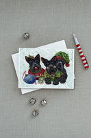 Scottish Terrier Christmas Elves Greeting Cards and Envelopes Pack of 8