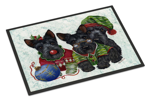 Buy this Scottish Terrier Christmas Elves Indoor or Outdoor Mat 18x27 PPP3270MAT