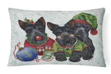 Buy this Scottish Terrier Christmas Elves Canvas Fabric Decorative Pillow PPP3270PW1216