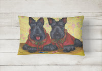 Scottish Terrier Scotties Rule Canvas Fabric Decorative Pillow PPP3271PW1216 - Precious Pet Paintings