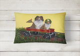 Sheltie Sheepdog Express Canvas Fabric Decorative Pillow PPP3272PW1216 - Precious Pet Paintings