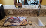 Shih Tzu Americana Sweethearts Dish Drying Mat PPP3273DDM - Precious Pet Paintings