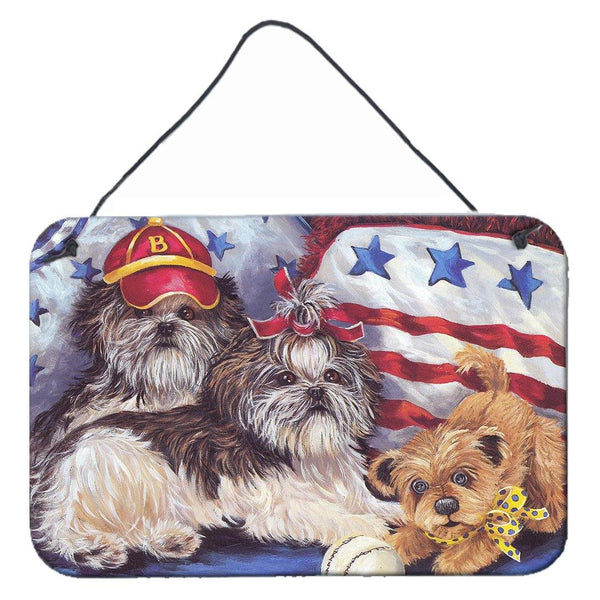 Buy this Shih Tzu Americana Sweethearts Wall or Door Hanging Prints PPP3273DS812