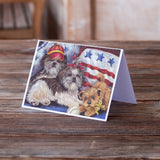 Shih Tzu Americana Sweethearts Greeting Cards and Envelopes Pack of 8