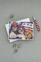 Shih Tzu Americana Sweethearts Greeting Cards and Envelopes Pack of 8