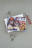 Shih Tzu Americana Sweethearts Greeting Cards and Envelopes Pack of 8