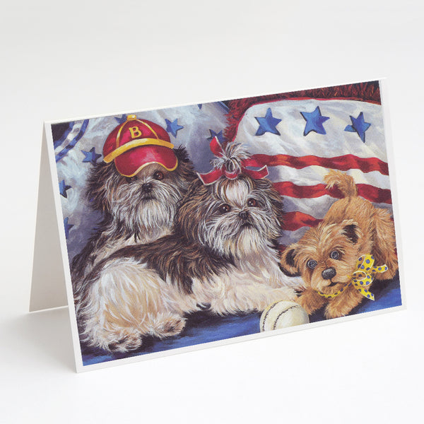 Buy this Shih Tzu Americana Sweethearts Greeting Cards and Envelopes Pack of 8